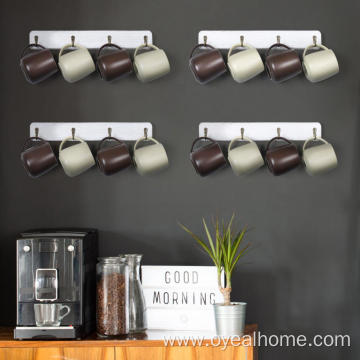 Wall Mounted Mug Organizer with 16 Hooks